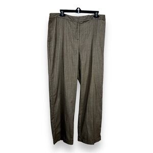 SIZE 16 VINTAGE RENA ROWAN BROWN HERRINGBONE PANTS CUFFED ACADEMIA BROWN TAN